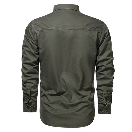 Camisa Táctica Oversized de Manga Larga para Tallas Grandes - Image 5