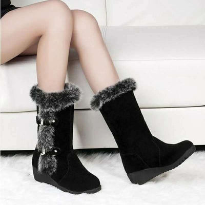 Botas de Nieve para Mujer con Tacón Cuña y Manga de Terciopelo - Image 13