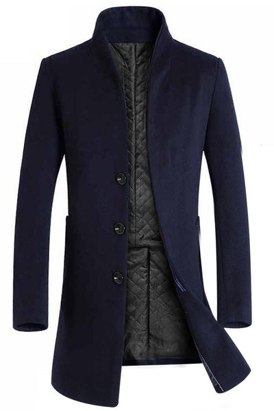 Abrigo de Lana Slim Fit Tipo Trench para Hombre - Image 3