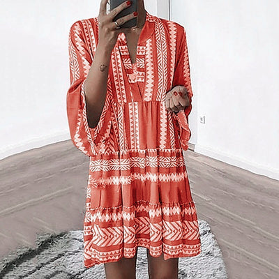Vestido Estampado Suelto Estilo Europeo - Image 7