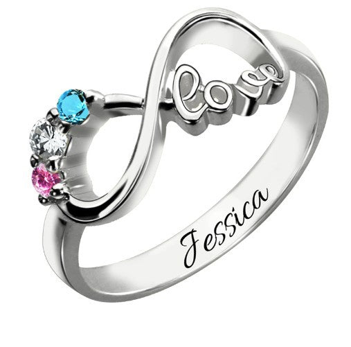 Anillo de Plata Esterlina Infinito Personalizado con Nombre - Image 17