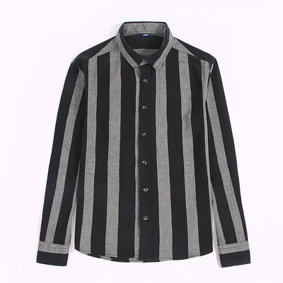 Camisa Casual de Rayas Anchas Estilo Japonés para Hombre - Image 14