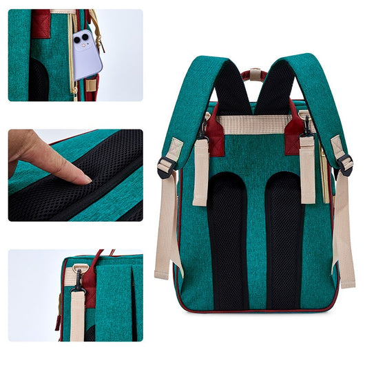 Bolsa Cambiador Mochila Plegable con Carga USB en Tela Oxford - Image 2