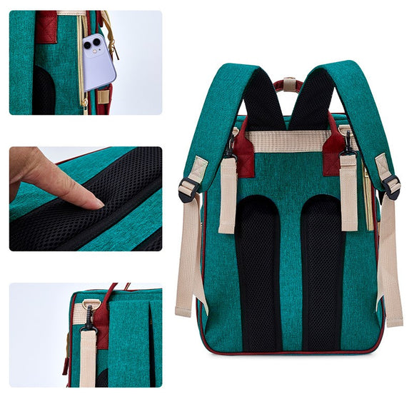 Bolsa Cambiador Mochila Plegable con Carga USB en Tela Oxford