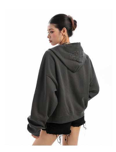 Cardigan con Capucha y Strass para Mujer - Sudadera Brillante con Cierre - Image 14