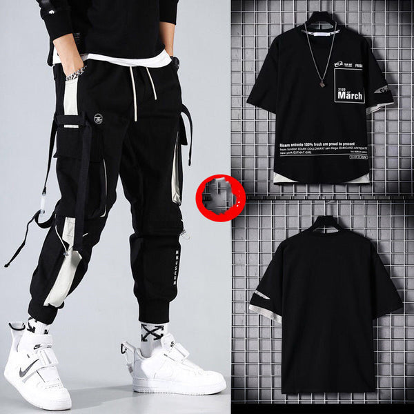 Conjunto Deportivo Hip-hop para Hombre con Capucha - Overol Holgado de Dos Piezas