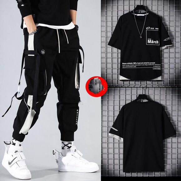 Conjunto Deportivo Hip-hop para Hombre con Capucha - Overol Holgado de Dos Piezas