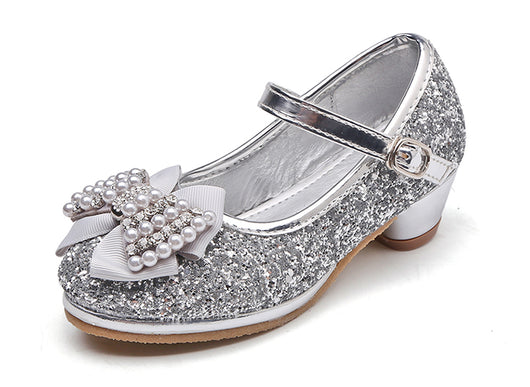 Zapatos de Tacón Alto Infantil con Moño y Cristales - Image 12