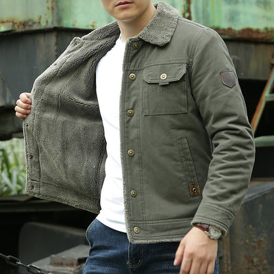 Abrigo de Invierno para Hombre con Forro de Terciopelo - Chaqueta de Algodón Acolchada - Image 4