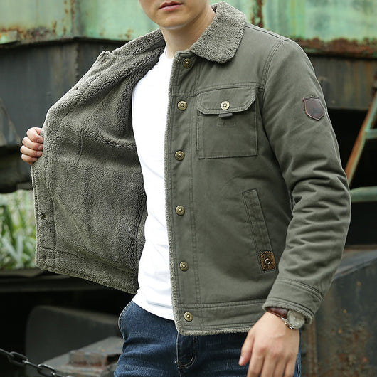 Abrigo de Invierno para Hombre con Forro de Terciopelo - Chaqueta de Algodón Acolchada - Image 4