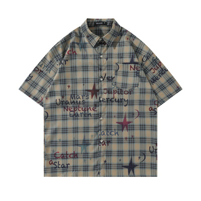 Camisa de Cuadros Manga Corta con Degradado para Hombre - Image 11