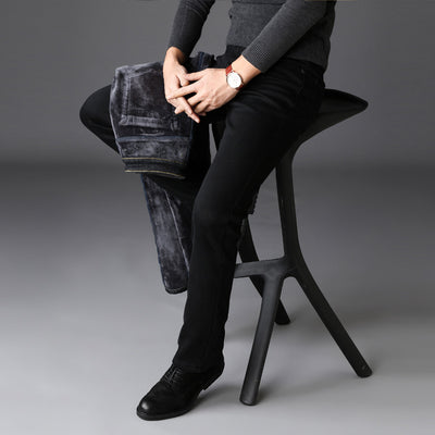 Jeans Slim Recto con Forro Térmico para Hombre - Stretch Elástico - Image 4