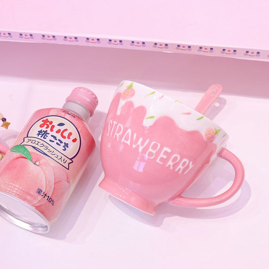 Vaso Térmico Fresa 3D con Diseño Relieve - Strawberry Milk Girl - Image 3