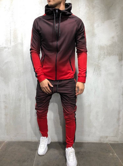 Sudadera con Capucha Degradada para Hombre - Hoodie Streetwear con Rayas Laterales - Image 3