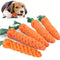 Juguete Masticable para Perros Pequeños con Cuerda de Algodón y Zanahoria - Limpiador de Dientes Interactivo