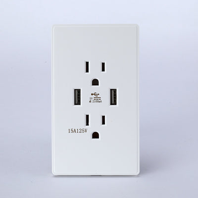 Panel de Tomacorriente Estándar US con Puerto USB Integrado - Image 4