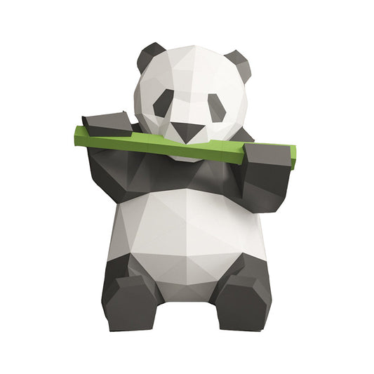 Figura Decorativa Panda Comiendo Bambú