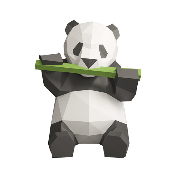 Figura Decorativa Panda Comiendo Bambú
