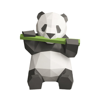 Figura Decorativa Panda Comiendo Bambú