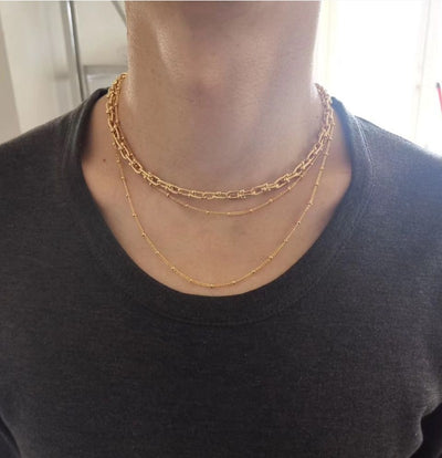 Collar Cadena Doble Arvejas Temperamento - Image 5