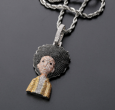 Collar Pendante Iced Out Hip Hop Micro Pavé Oro y Plata para Hombre y Mujer - Image 6