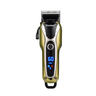Professional Kemei hair clipper, electric shaver, and ornate gold beard trimmer with guide combs, cleaning brush, USB cable, and oil. - Image 6