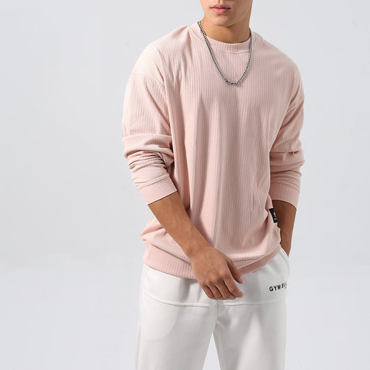 Sudadera Deportiva Jacquard con Rayas, Corte Relajado y Hombros Caídos - Image 5
