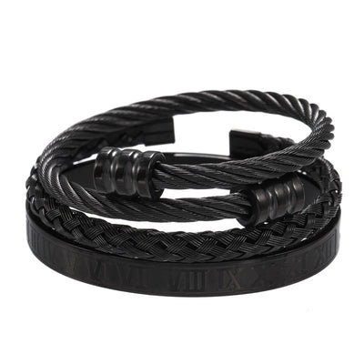 Pulsera de Acero Titanio Estilo Punk con Diseño Romano - Image 53