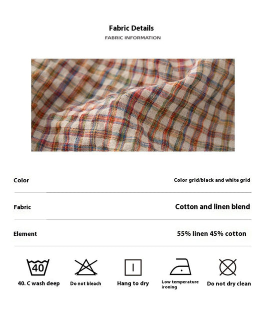 Pantalones de Lino Ancho Cuadros Mujer - Cómodos y Transpirables - Image 9