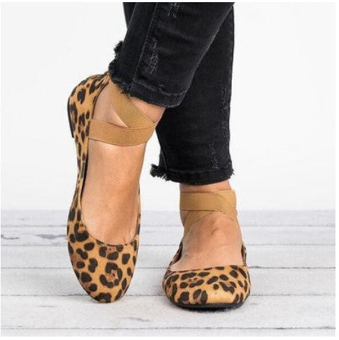 Zapatos Planos Casuales con Estampado de Leopardo y Correa Elástica para Mujer - Image 13