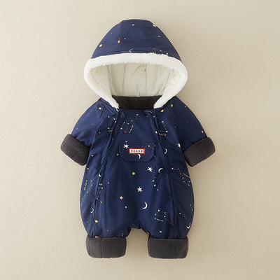 Abrigo Enterizo de Algodón Grueso para Bebé Niña - Pijama Invernal Cálido - Image 7