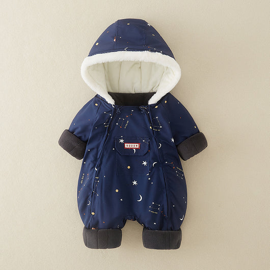 Abrigo Enterizo de Algodón Grueso para Bebé Niña - Pijama Invernal Cálido - Image 7