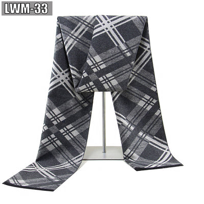 Bufanda de Cachemira Cuadros Hombre Estilo Europeo para Otoño e Invierno - Image 37