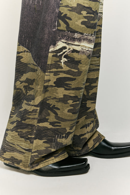 Pantalones Jeans Rectos Holgados con Estampado Digital Barba de Gato - Image 18
