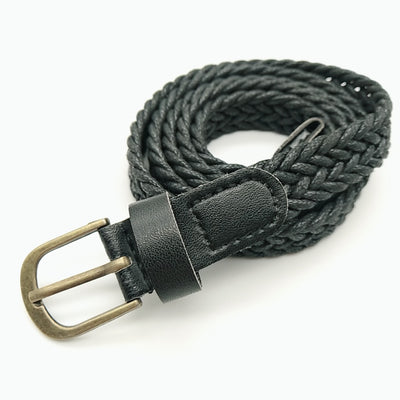 Cinturón Tejido Retro con Hebilla de Aleación de Bronce - Estilo Vintage para Mujer - Image 3
