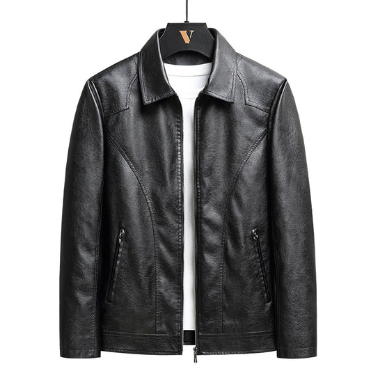 Chaqueta de Cuero Delgada para Hombre