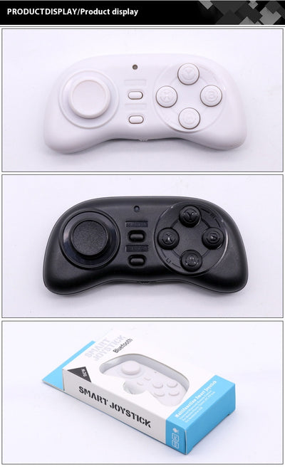 Black portable mini Bluetooth smart gamepad with an analog stick and four action buttons for mobile gaming. - Image 7