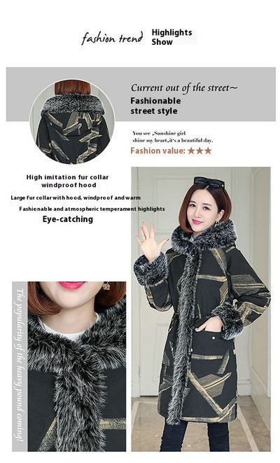 Parka Mujer Talla Grande con Cuello de Pelaje - Abrigo de Algodón Premium - Image 11