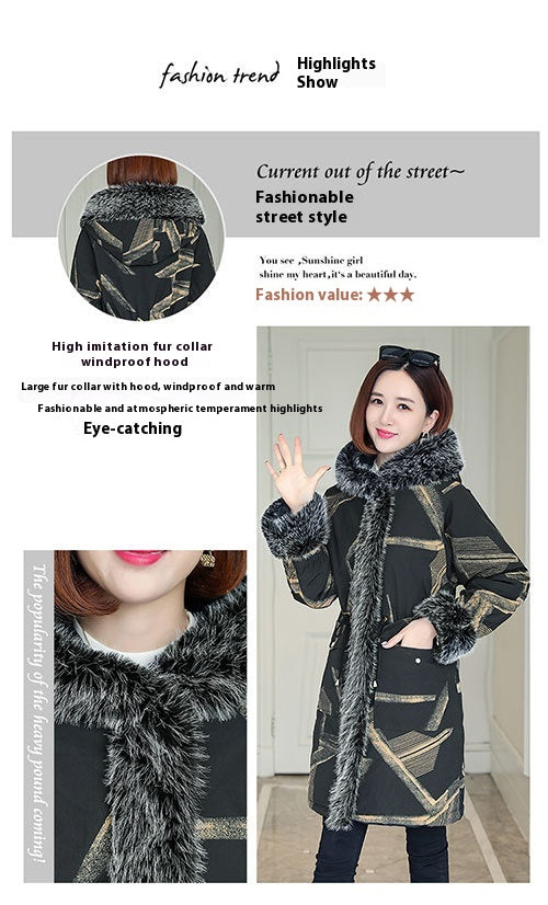 Parka Mujer Talla Grande con Cuello de Pelaje - Abrigo de Algodón Premium - Image 11
