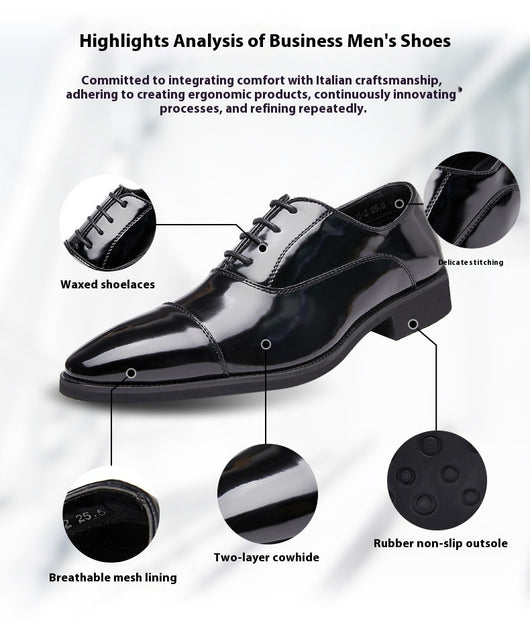 Zapatos Oxford de Cuero Charol con Punta Fina - Calzado Ejecutivo para Hombre - Image 22