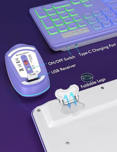 Teclado y Ratón Inalámbricos con Retroiluminación 24g Recargables - Image 12