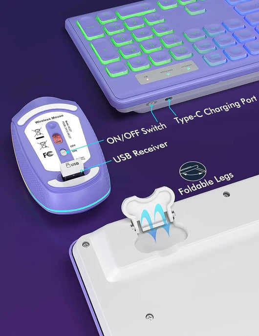 Teclado y Ratón Inalámbricos con Retroiluminación 24g Recargables - Image 12