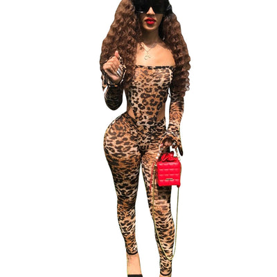Jumpsuit Leopardo Ajustado de Manga Larga Cuello Alto - Image 18