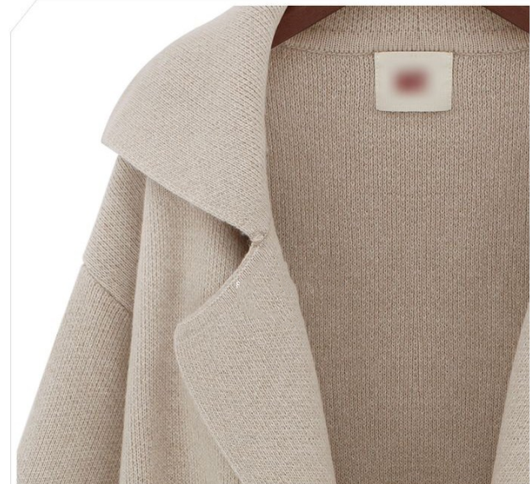 Chaqueta Tejida con Cuello de Solapa - Largo Medio para Mujer - Image 7