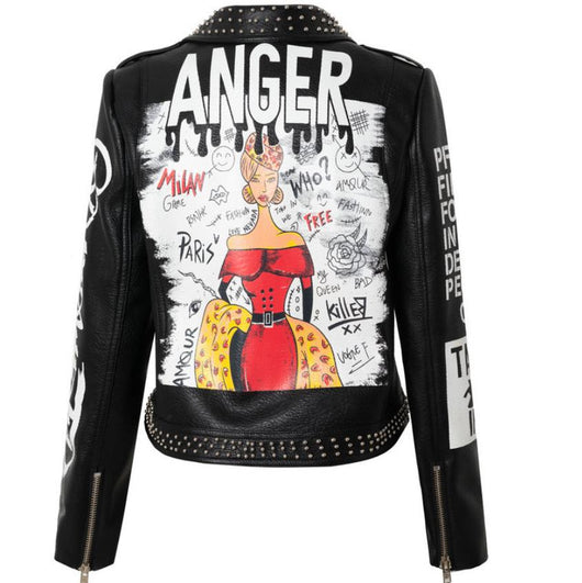 Chaqueta de Cuero Cropped Bicolor Tendencia Urbana para Mujer - Image 7