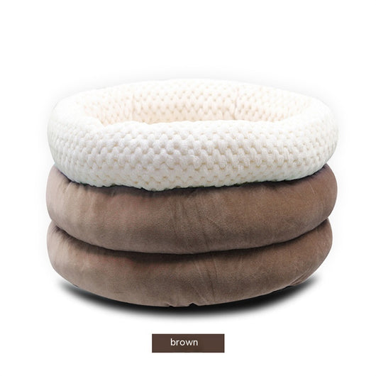 Cama Redonda Semiabierta de Terciopelo para Mascotas - Descanso Profundo - Image 10