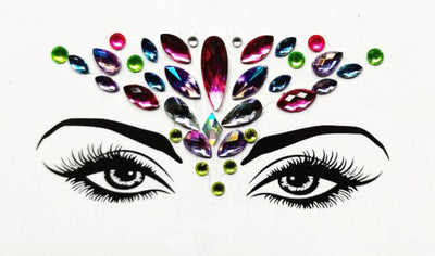 Adhesivos Faciales de Diamante de Resina Acrílica Verde con Cristales Brillantes - Image 19