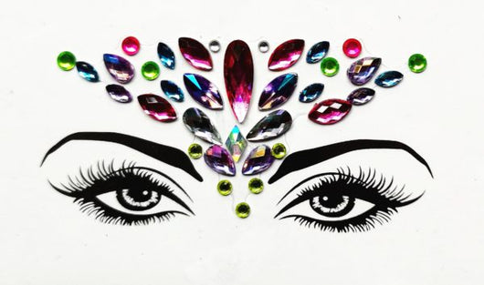 Adhesivos Faciales de Diamante de Resina Acrílica Verde con Cristales Brillantes - Image 19