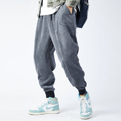 Pantalones Harem de Pana Sueltos Estilo Urbano para Hombre - Image 4