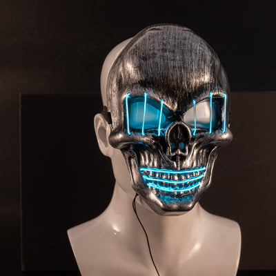 Máscara Luminosa Calavera y Tibias Cruzadas con Luz Fría para Fiestas - Image 10